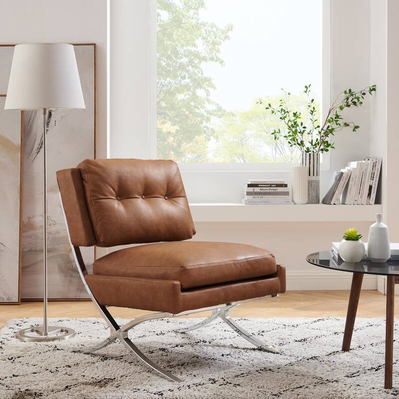 Art Leon Mid-century Modern Armless Accent Chair