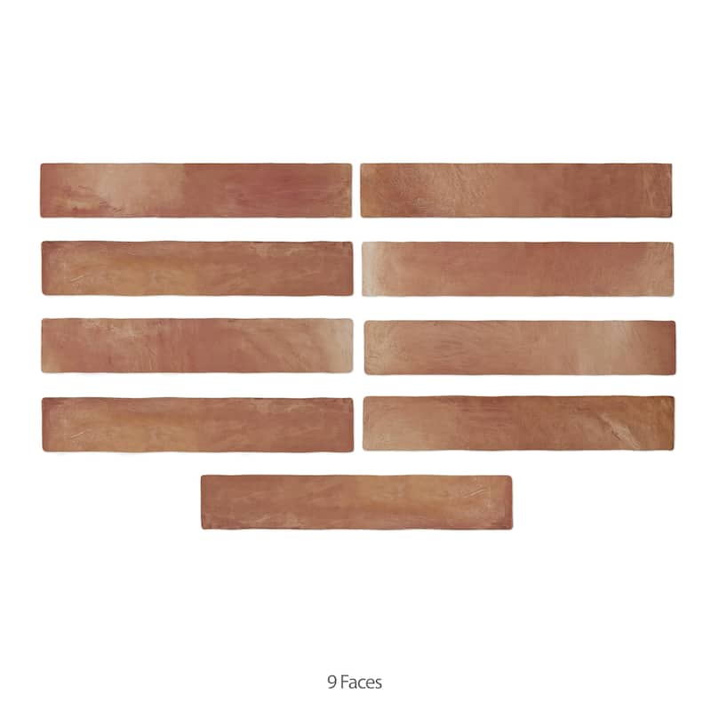 Merola Tile Sentier Brique des Ocres 2-3/8" x 14-1/2" Porcelain Floor and Wall Tile