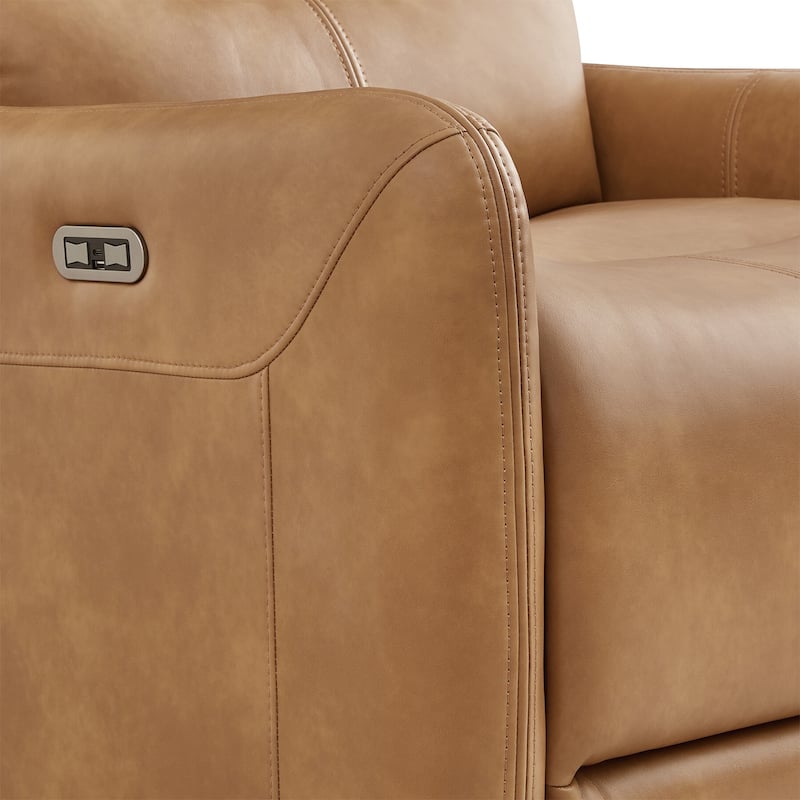 30" Power Recliner 360-degree Swivel Arm Chair Faux Leather