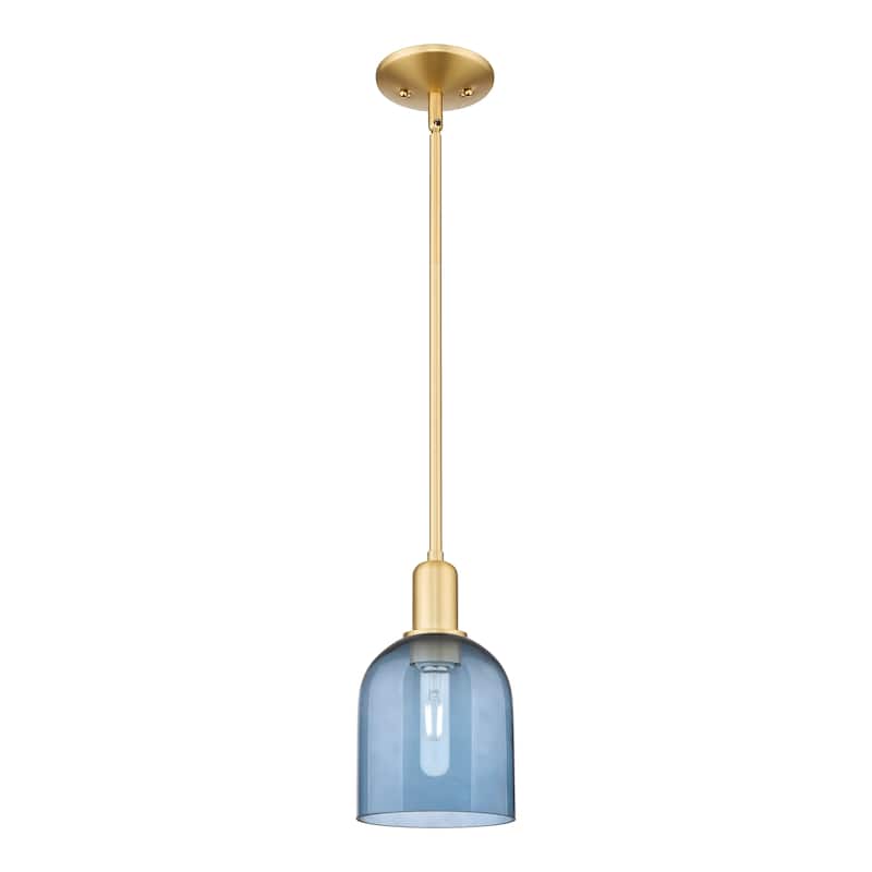 Innovations Lighting Endless Possibilities Arcadia - Bella - 1 Light 6" Stem Hung Mini Pendant - Blue/Satin Gold