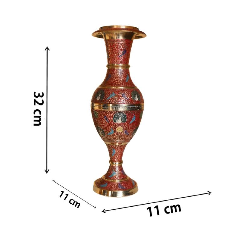 Cottage Handicraft - Brass Metal Flower Vase - 32 cm