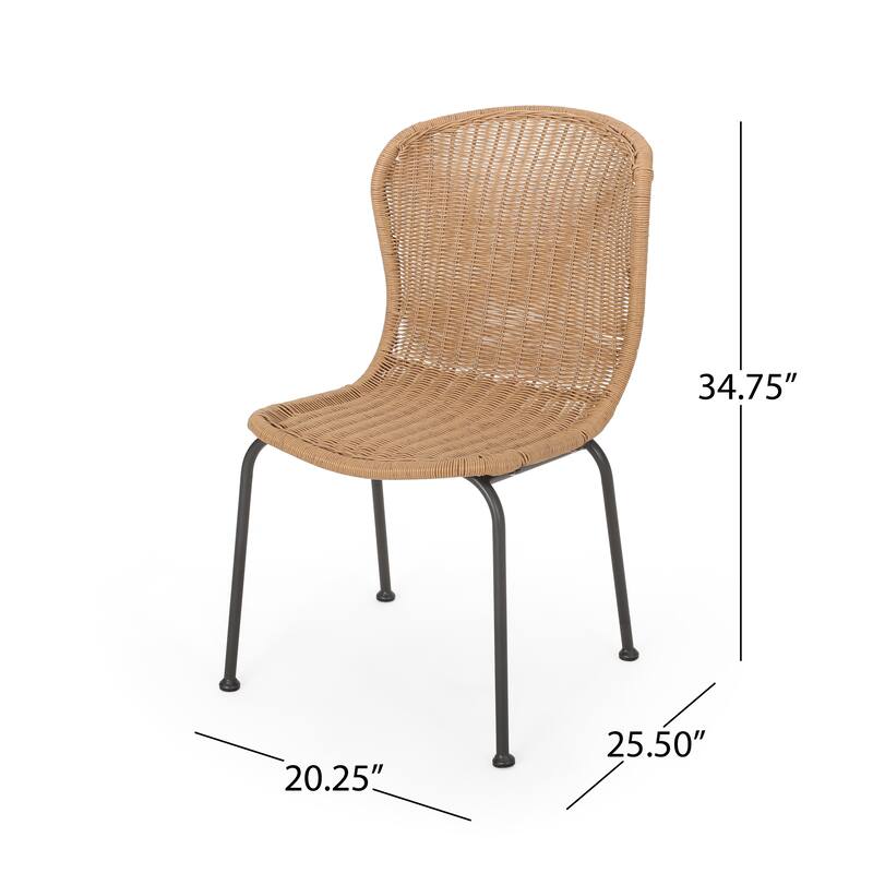 Spinnaker Outdoor Boho Wicker Dining Chair (Set of 2) by Christopher Knight Home - 20.25" W x 25.50" D x 34.75" H