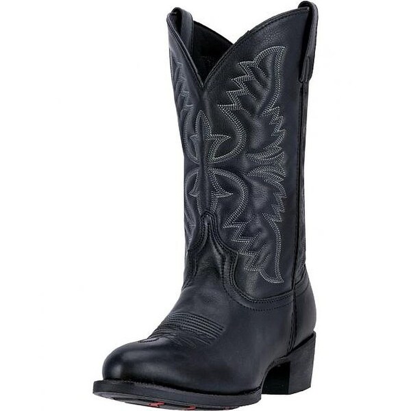 Laredo Mens Tumbled R Toe, Black, 9.5 D Us