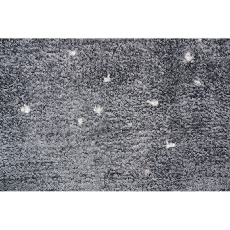 Hand Knotted Oriental Viscose Silk Carpet Modern Pictorial Greys & Charcoal Abstract Area Rug - 7' 5'' X 5' 7''