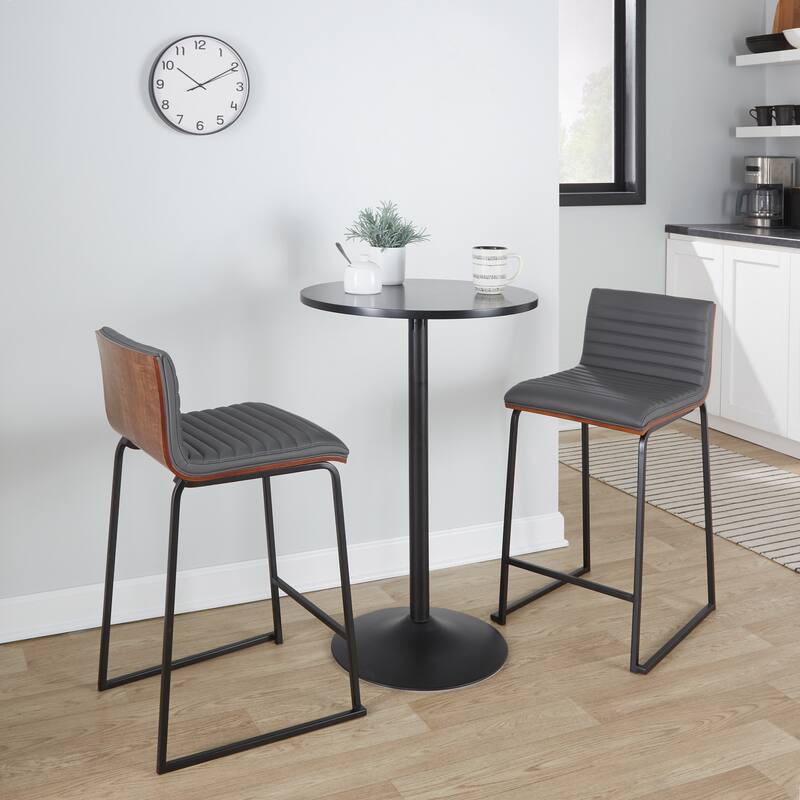Silver Orchid Magda 26" Fixed-Height Upholstered Counter Stool (Set of 2)