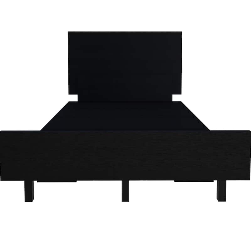 Twin Size Engineered Wood Platform Bed Base with Headboard (441 lb Capacity)