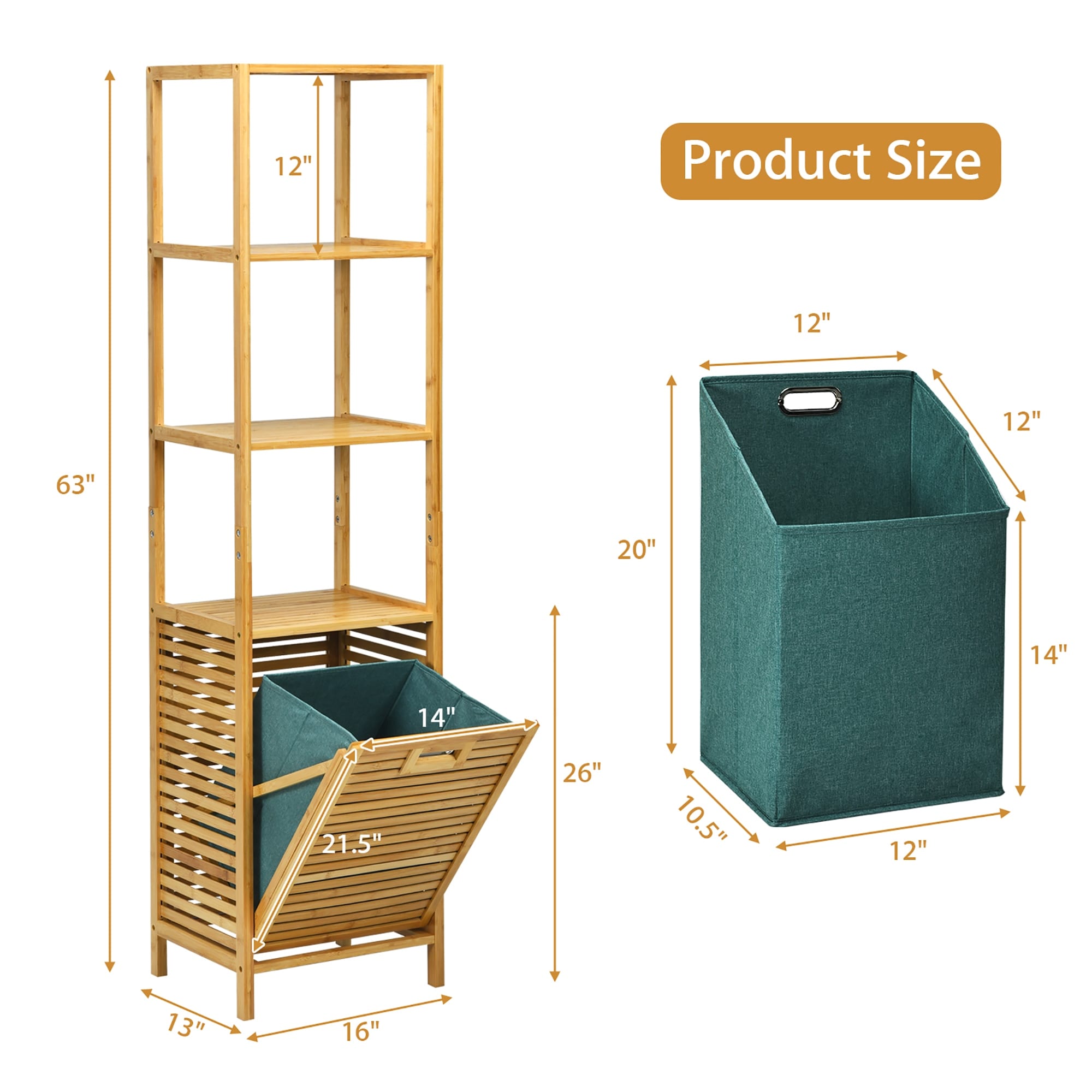 Laundry hamper with shelves hot sale