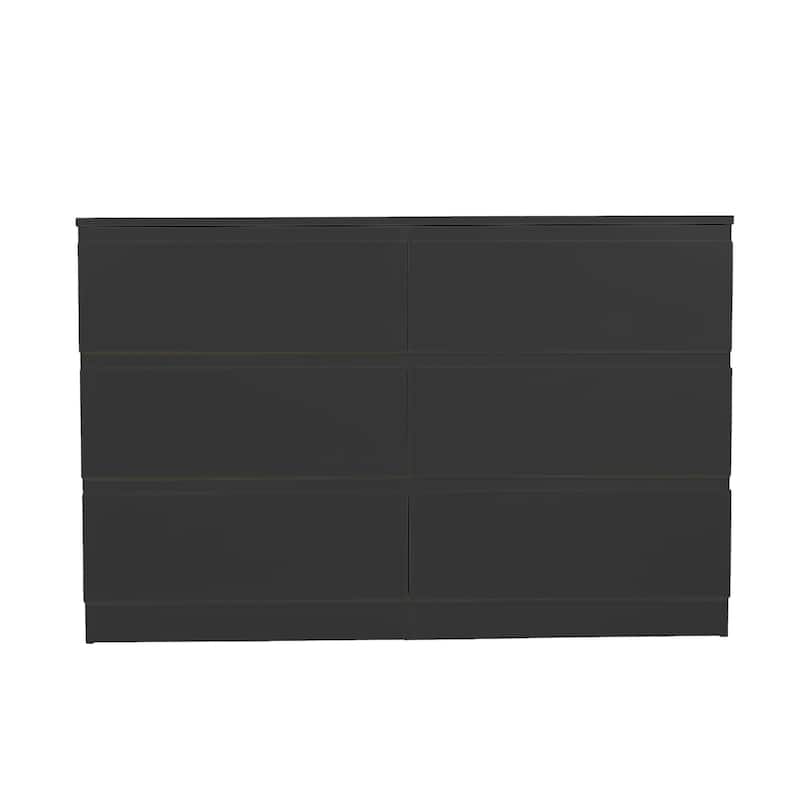 6 Drawer Dresser with Spacious Countertop,Wood Storage Cabinet with Concealed Handles & 6 Deep Drawers,15.7"D x 47.2"W x 30.9"H