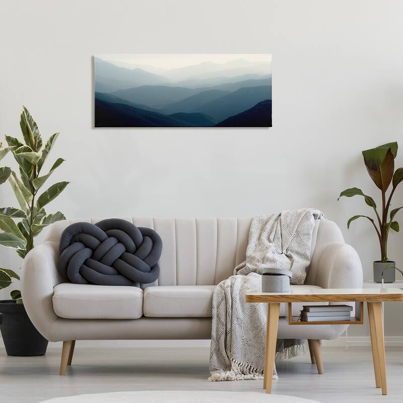 Stupell Foggy Blue Mountains Canvas Wall Art Design By Gemma Bardot