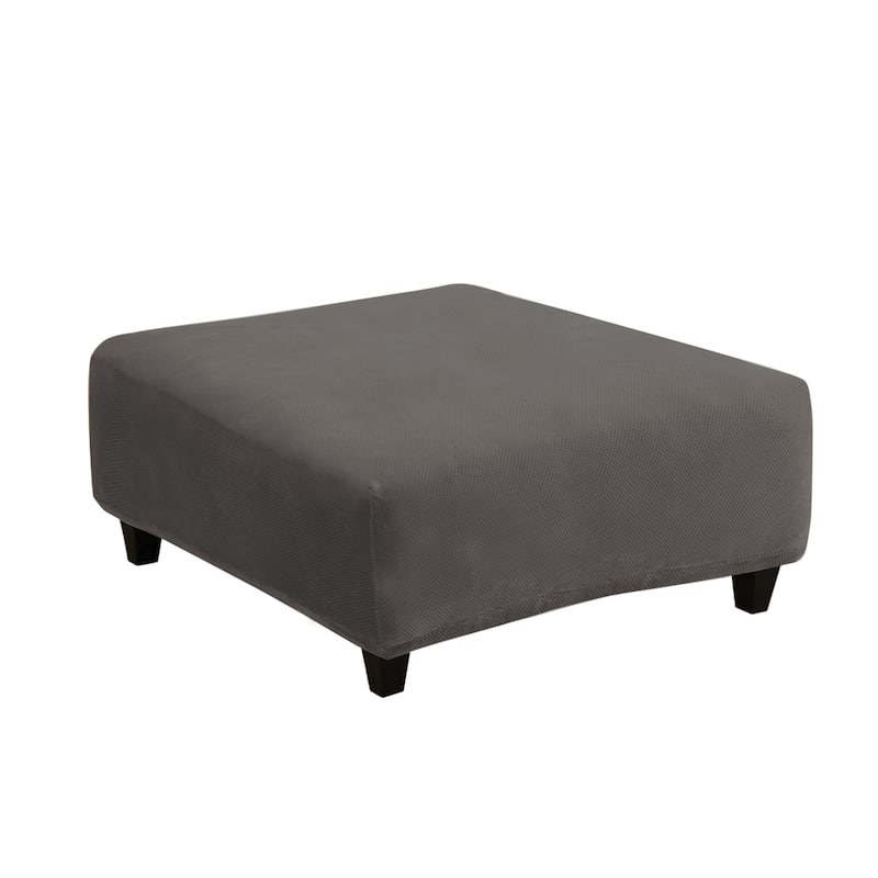 SureFit Stretch Pique Square Ottoman Slipcover
