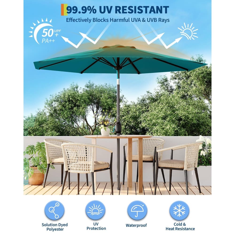 Coromose 9FT Outdoor Patio Umbrella, 8 Sturdy Ribs, for Garden, Poolside, Deck
