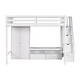 preview thumbnail 6 of 12, White Full Size Solid Wood Loft Bed with Wardrobe and Storage Table