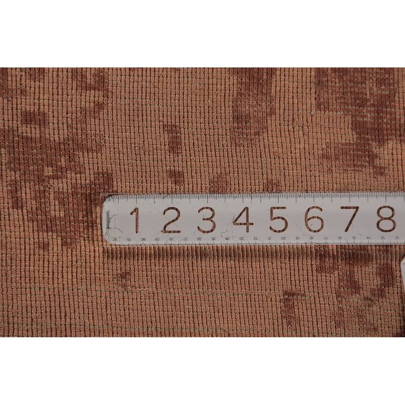 Contemporary Abstract Indian Area Rug Handmade Brown Wool Carpet - 6'8"x 9'10"