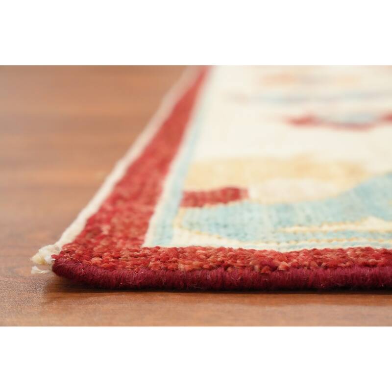 Hand Knotted Oriental 100% Wool Carpet Transitional Floral Navy Blue & Blues Oushak Area Rug - 10' 3'' X 8' 2''