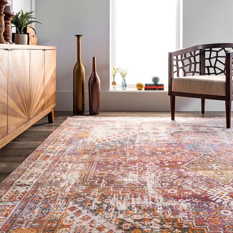 Nuloom Farley Medallion Fringe Area Rug