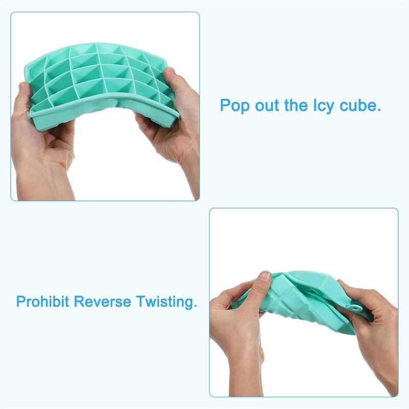3 Pack Silicone Ice Cube Tray for Freezer 15 Cube Per Tray