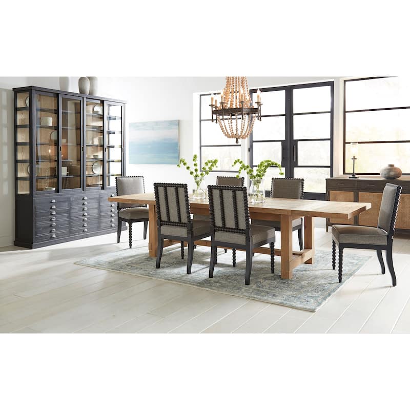 Cambridge 78-inch Open Cane Buffet with Shelves & Drawer Storage