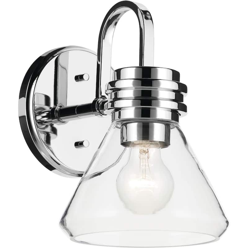 Kichler 55153CLR Farum 10" Tall Bathroom Sconce with Clear Glass Shade - Chrome