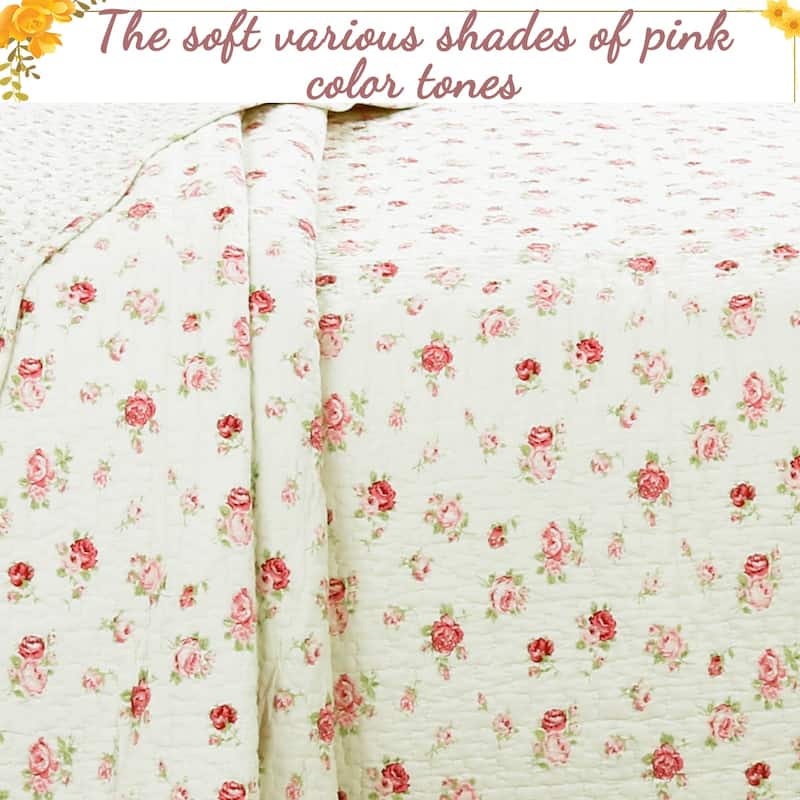 Copper Grove Madeline Pink Rose Country Floral 3-piece Quilt Bedding Set