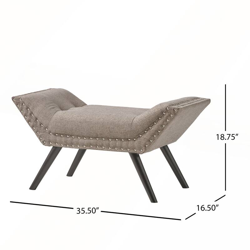 Accent Fabric Upholstered Ottoman for Bedroom or Living Room