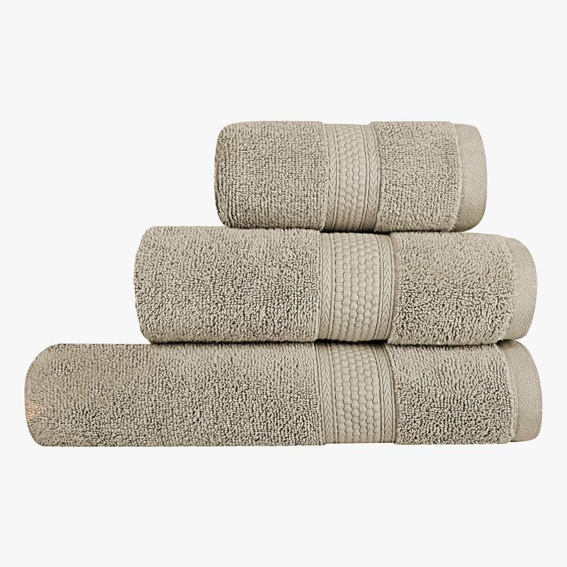 A1HC Bath Towel Sets, 100% Ring Spun Cotton, Zero Twist, Highly Absorbent, 500 GSM Low Lint, Quick Drying Bathroom Towel Sets - Towel Sets Pack of 3 - Plaza Taupe
