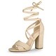 preview thumbnail 3 of 15, Women Crisscross Front Block Heeled Lace Up Sandals