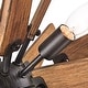 preview thumbnail 7 of 10, Bernice Antique Black Sputnik Natural Wood 6-light Chandelier
