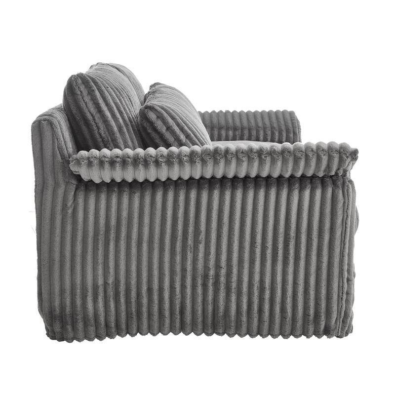 Modern Corduroy Loveseat Sofa Deep Seat Cloud Couches with Pillow Top Arms, Removable and Washable Cushion Covers