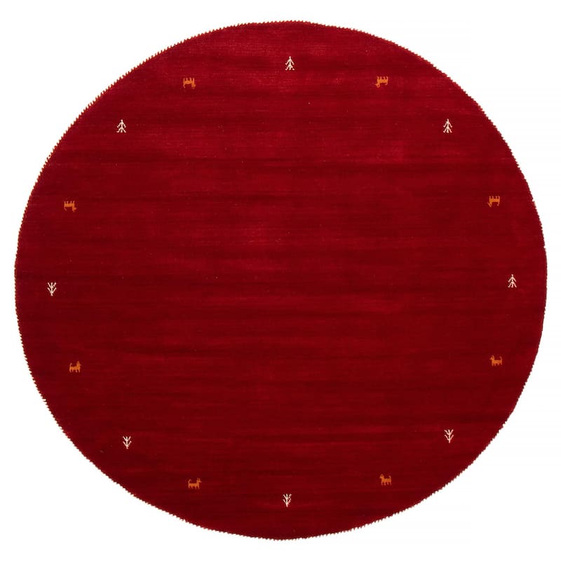 Kashkuli Gabbeh Red Rug 6'6" x 6'6" - 6'6 x 6'6 - Red - 6'6 x 6'6