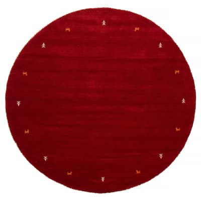 Kashkuli Gabbeh Red Rug 6'6" x 6'6" - 6'6 x 6'6
