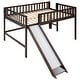 preview thumbnail 20 of 19, Solid Wood Full Size Low Loft Bed with Ladder and Slide