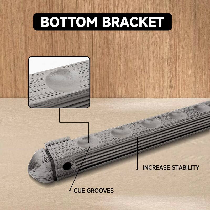 GSE™ 6-Pool Cue Wall Mounting Billiard Cue Rack, 2-Piece Hanging Wall Mounted Pool Cue Stick Holder