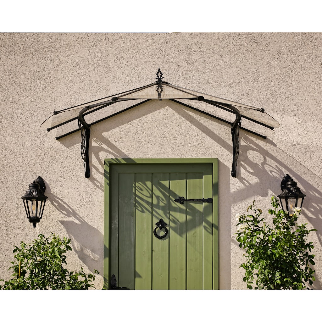 Lily 3 ft. Black/Clear Door and Window Awning