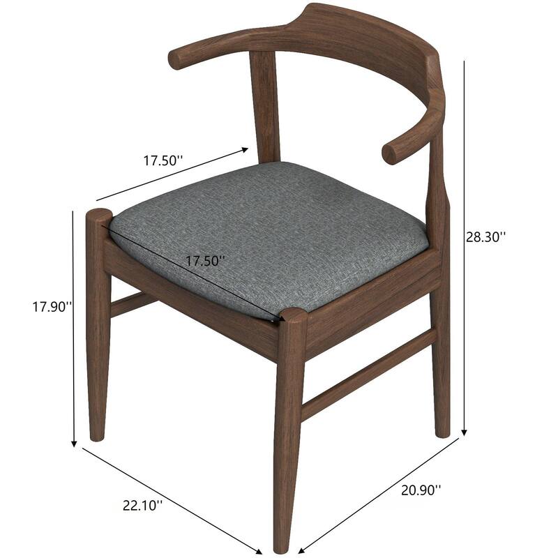 GDFStudio - Leon Modern Mid-Century Fabric Dining Chair with Solid Wood Frame & Tapered Leg Design, Set of 2 - 28.4"