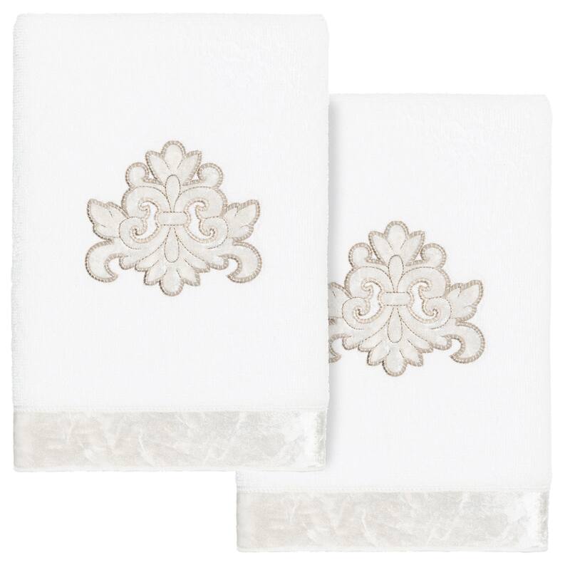 Authentic Hotel and Spa Turkish Cotton May 2 PC Hand Towel Set - White