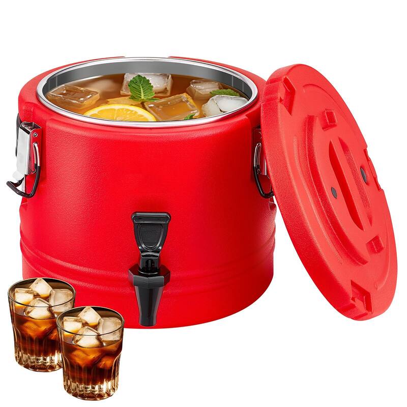 8L Hot and Cold Drink Dispenser with Leak-Proof Spigot Thermal Beverage Server for Catering - 11.61 x 11.61 x 10.83 inch