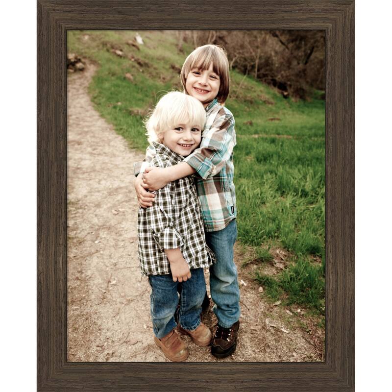 Woodgrain Stripe Blonde Framed Picture Frame, Photo Frame - 11x14 - Woodgrain Stripe Chocolate