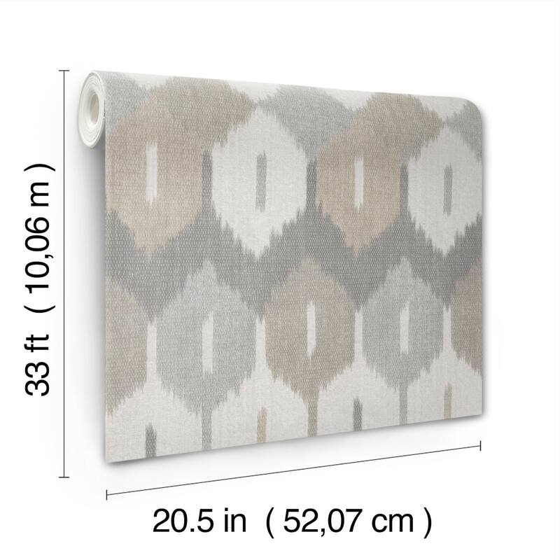 A-Street Prints Abilene Neutral Ikat Wallpaper