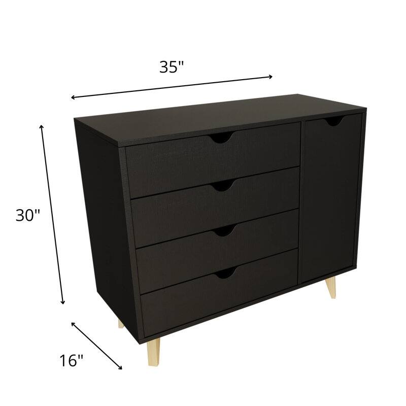 Minimalist 4-Drawer 1-Door Dresser