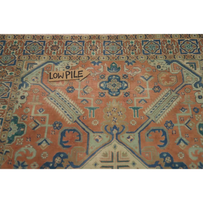 Hand Knotted Oriental 100% Wool Carpet Traditional Medallion Oranges & Rust Tabriz Area Rug - 6' 6'' X 4' 6''