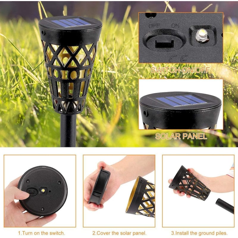 6 Pack Solar Pathway Lights Outdoor Solar Garden Lights for Patio