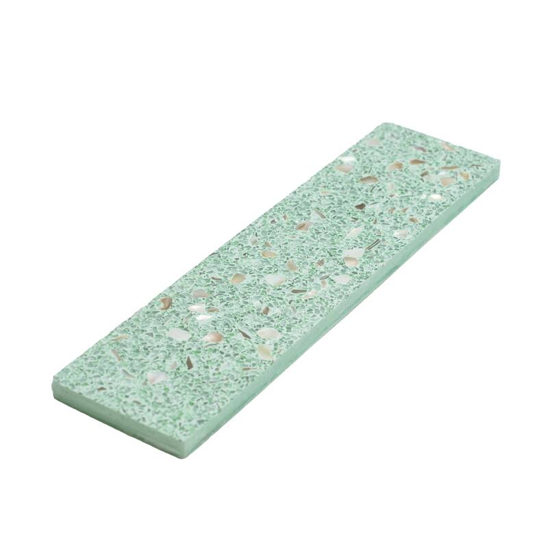 Amalfi 3x12 in. Glossy Shell, Terrazzo Elongated Subway Wall and Floor Tile (5 sq ft/case, 20-Pack)