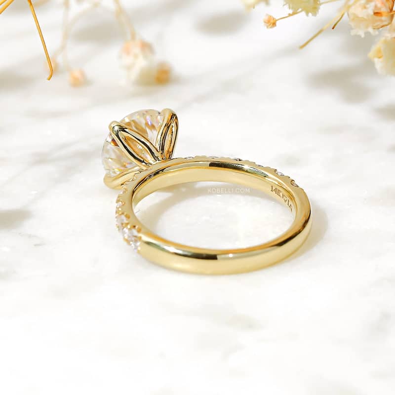 Kobelli 3.90 Carat Lab Grown Diamond Certified 14k Solid Gold Florence Engagement Ring (EF/VS)