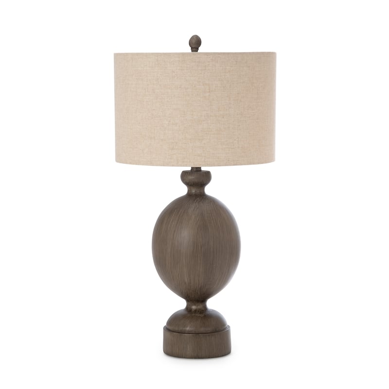 Lux Lighting Coastal Farmhouse Brown Timeless Table Lamps with Linen Shade (Set of 2) 3-Way Switch