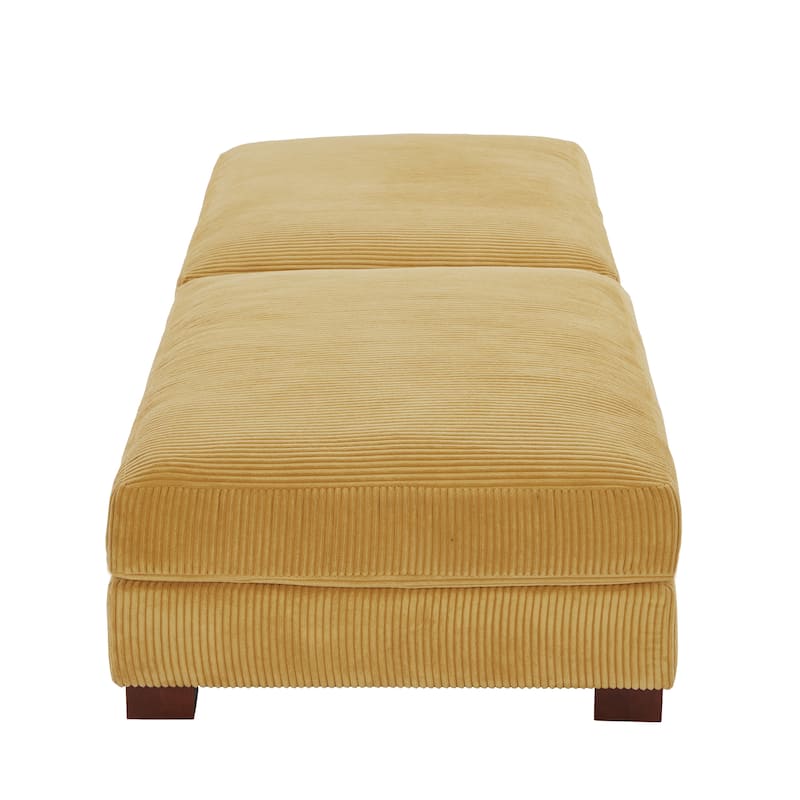 Set of 2 Upholstered Velvet Corduroy Ottoman