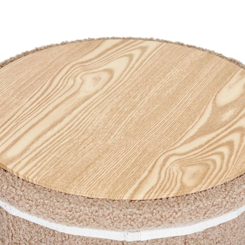 Aria Home Teddy Fabric Ottoman Coffee Table with Hidden Storage