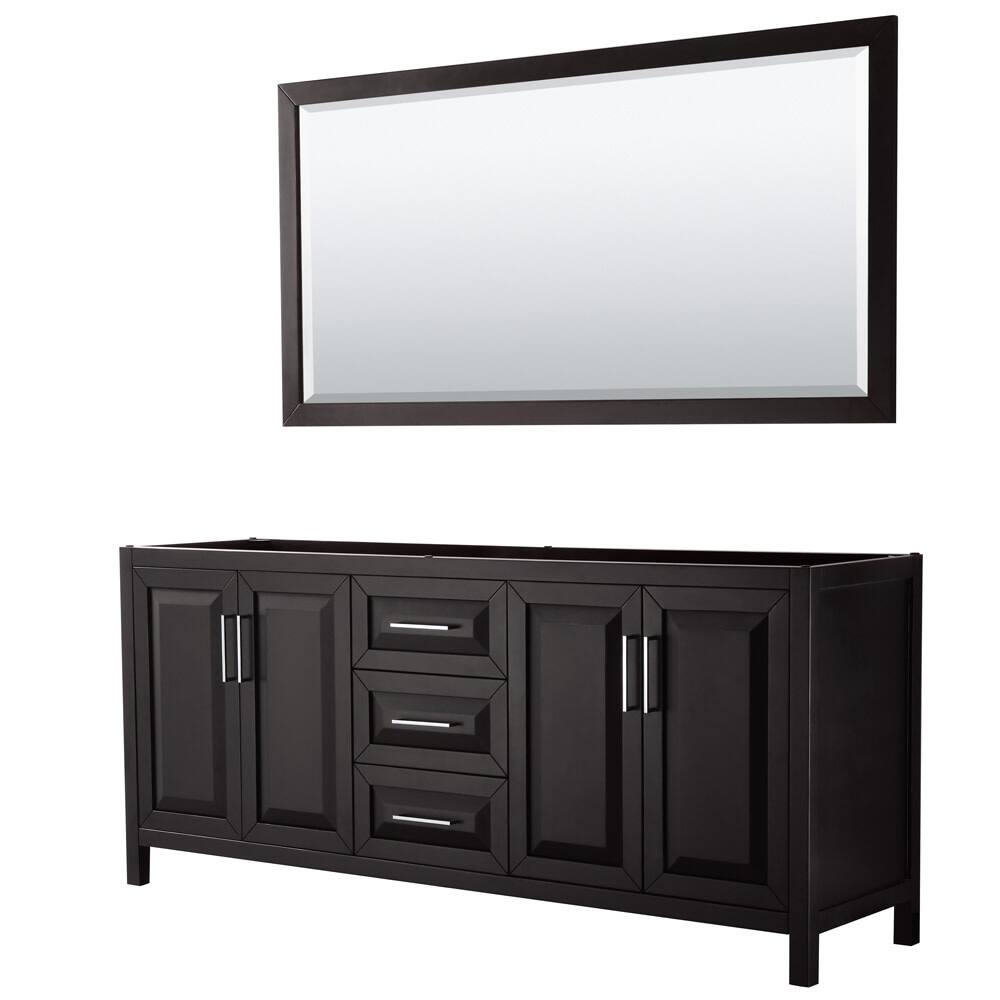 Wyndham Collection Daria 79" Double Free Standing Vanity Cabinet -