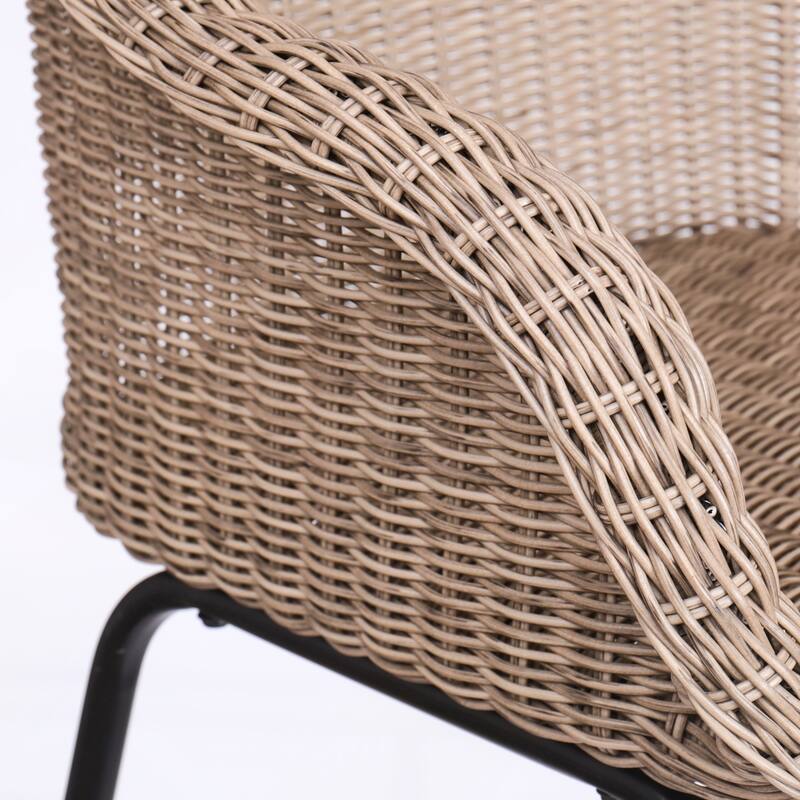Outdoor Metal Wicker Barstool Set of 2