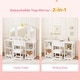 preview thumbnail 25 of 51, Kids Vanity Set with Mirror Makeup Dressing Table with Drawer