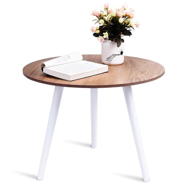 Shop Costway Modern Round Coffee Table Side Tea End Table ...